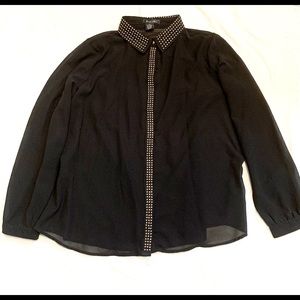 Sheer Bedazzled Blouse